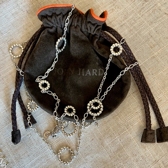 John Hardy Open Circle Stationed Long Chain Necklace in Sterling Silver - Picture 14 of 15